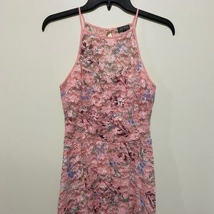 Pink Floral Lace Dress